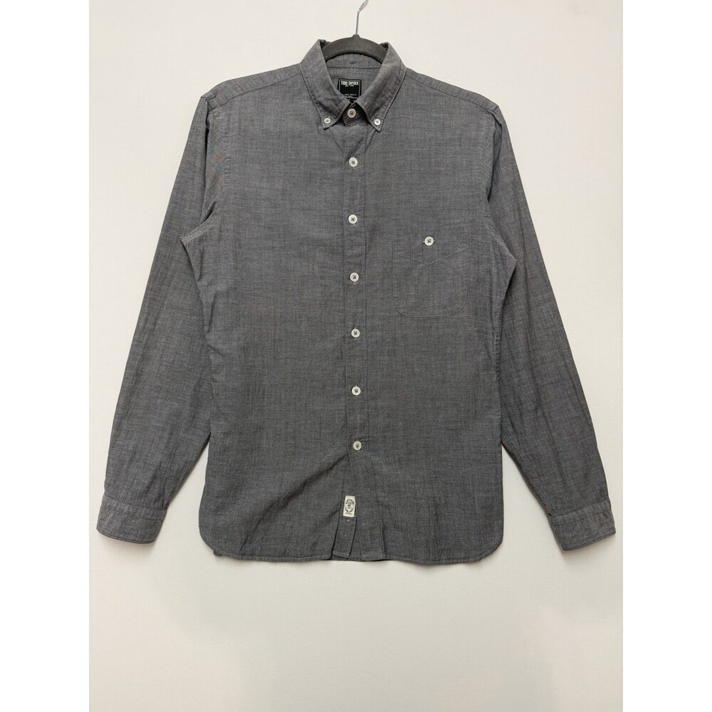 Todd Snyder Shirt Mens Small Gray Solid Button Down Long Sleeve Casual Preppy